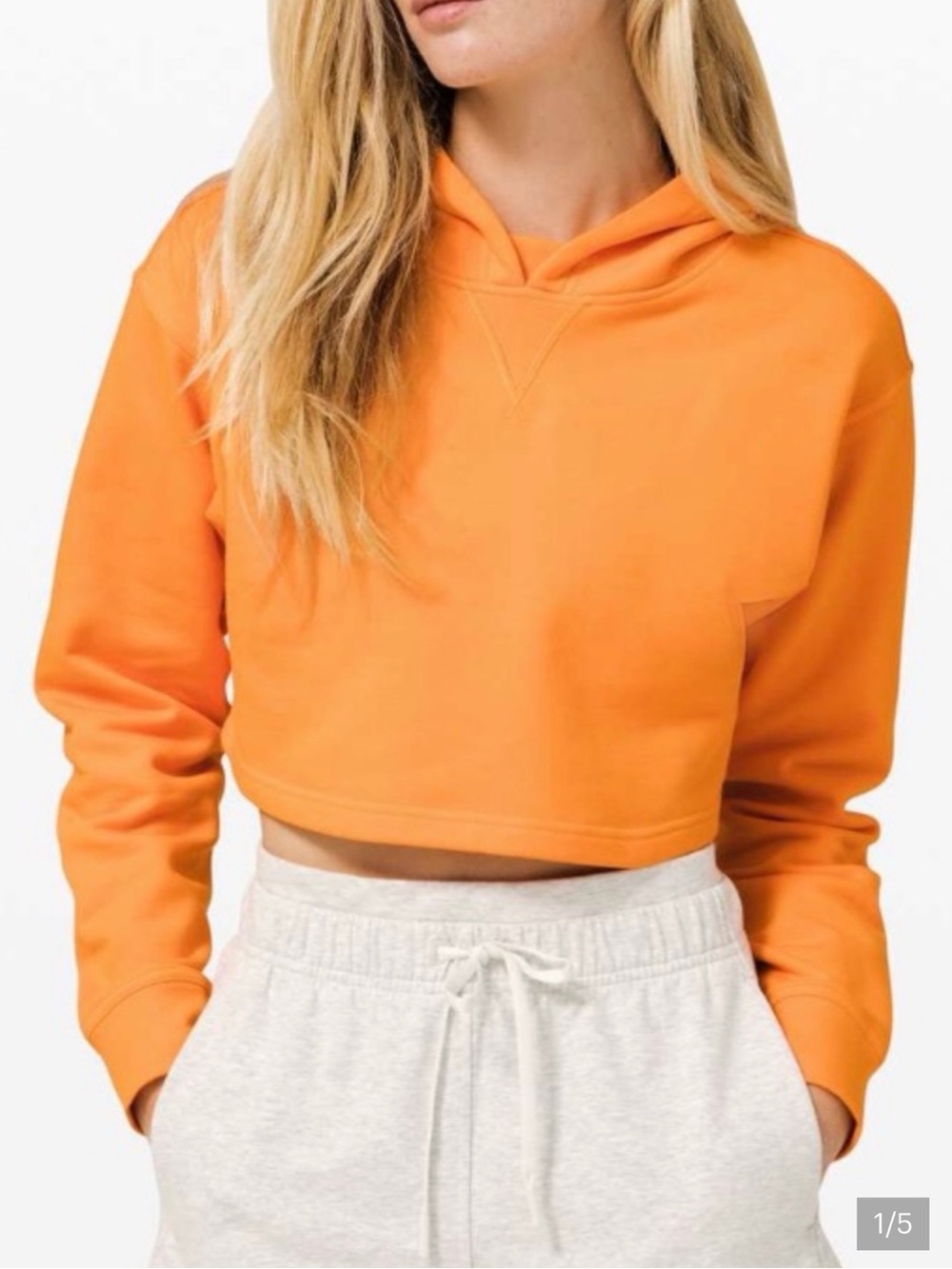 Lululemon Orange Cropped Hoodie